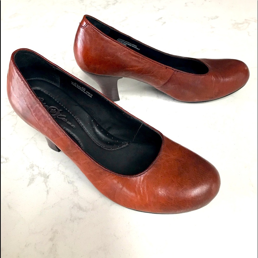Born Brown Leather Round Toe Heel. 8.5M